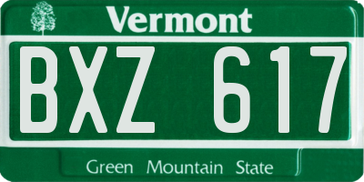 VT license plate BXZ617
