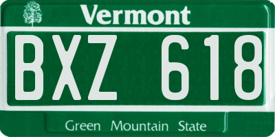 VT license plate BXZ618