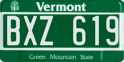 VT license plate BXZ619