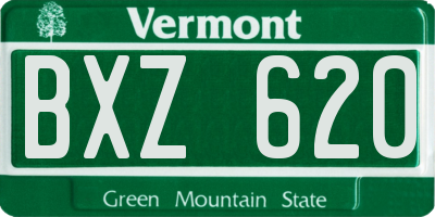 VT license plate BXZ620