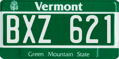 VT license plate BXZ621