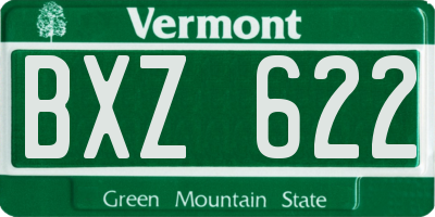 VT license plate BXZ622
