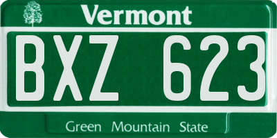 VT license plate BXZ623