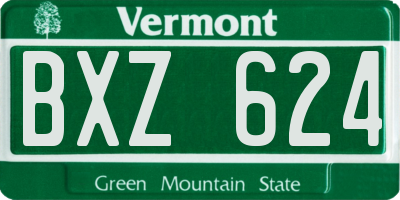 VT license plate BXZ624