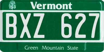 VT license plate BXZ627