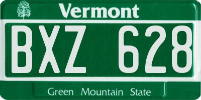 VT license plate BXZ628