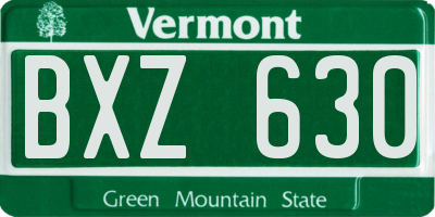 VT license plate BXZ630