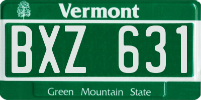 VT license plate BXZ631