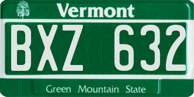 VT license plate BXZ632