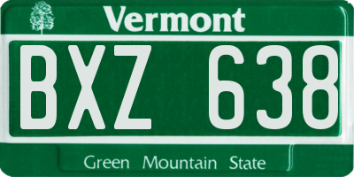 VT license plate BXZ638