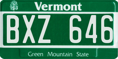 VT license plate BXZ646