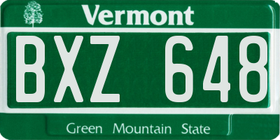 VT license plate BXZ648
