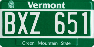 VT license plate BXZ651