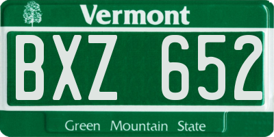 VT license plate BXZ652