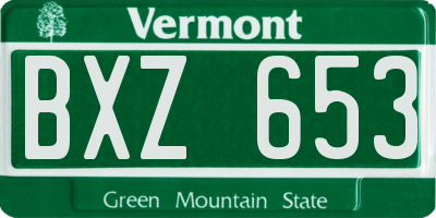 VT license plate BXZ653