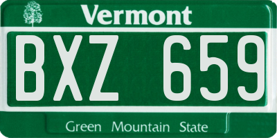 VT license plate BXZ659