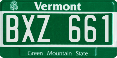 VT license plate BXZ661