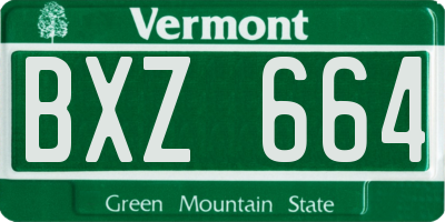 VT license plate BXZ664