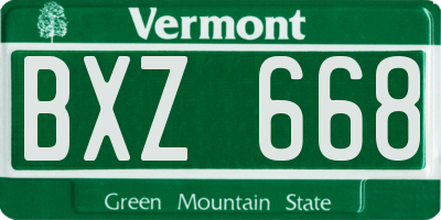 VT license plate BXZ668