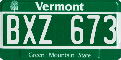 VT license plate BXZ673