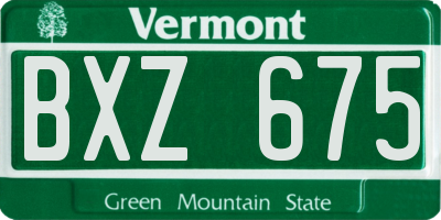 VT license plate BXZ675