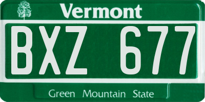 VT license plate BXZ677