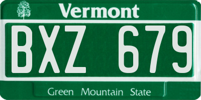 VT license plate BXZ679
