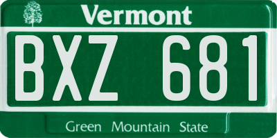 VT license plate BXZ681