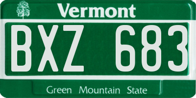 VT license plate BXZ683