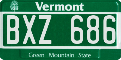 VT license plate BXZ686