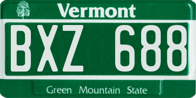 VT license plate BXZ688