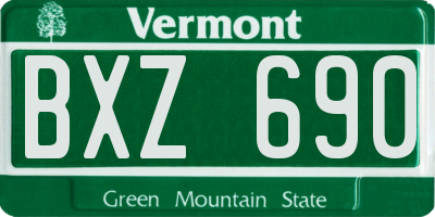 VT license plate BXZ690