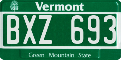 VT license plate BXZ693