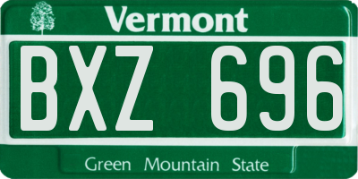 VT license plate BXZ696