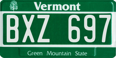 VT license plate BXZ697