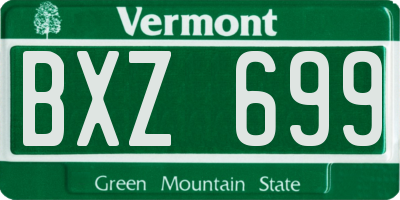VT license plate BXZ699