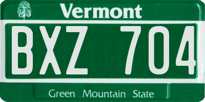 VT license plate BXZ704
