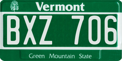 VT license plate BXZ706