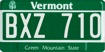VT license plate BXZ710