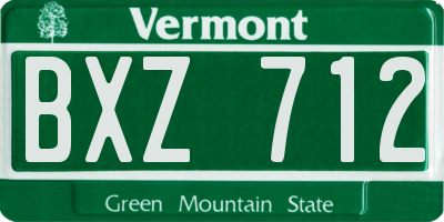 VT license plate BXZ712
