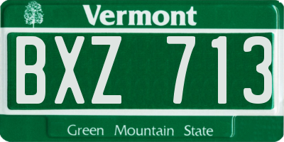 VT license plate BXZ713