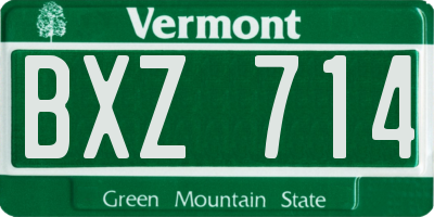 VT license plate BXZ714
