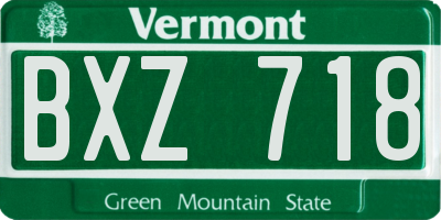 VT license plate BXZ718