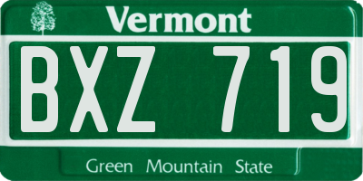 VT license plate BXZ719