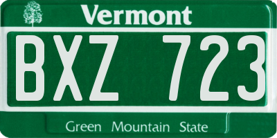 VT license plate BXZ723