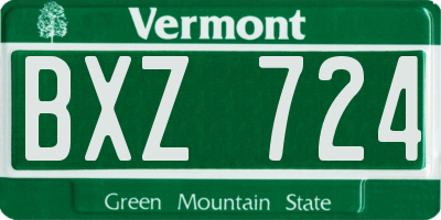 VT license plate BXZ724
