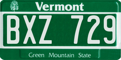 VT license plate BXZ729