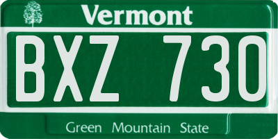 VT license plate BXZ730