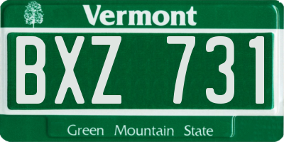 VT license plate BXZ731