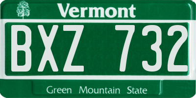 VT license plate BXZ732